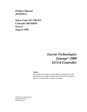 Lucent Technologies LINEAGE 2000 ECS-6 Product Manual