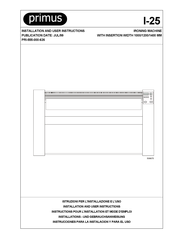 Primus I-25 Installation And User Instructions Manual