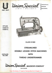 UnionSpecial 51300 KL Instructions For Adjusting And Operating