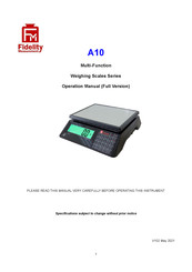 Fidelity Electronics A10 Operation Manual
