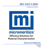 Micromeritics MIC SAS II 5800 Operator's Manual