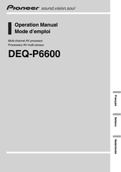 Pioneer DEQ-P6600 Operational Manual