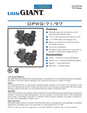 Little Giant OPWG-71 Instruction Sheet