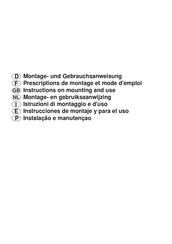 Hoover HVM900 Instruction On Mounting And Use Manual