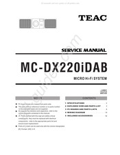 Teac MC-DX220iDAB Service Manual