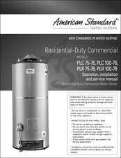 American Standard PLC 100-76 Operation, Installation And Service Manual