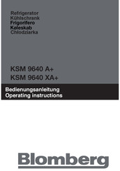 Blomberg KSM 9640 XA Series Operating Instructions Manual