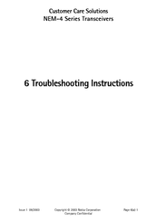 Nokia NEM-4 Series Troubleshooting Instructions