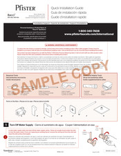 Pfister Bacci 8P5-BA Quick Installation Manual