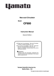 Yamato CF800 Instruction Manual