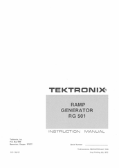 Tektronix RG 501 Instruction Manual