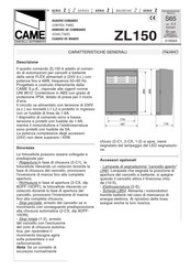 CAME ZL150 Manual