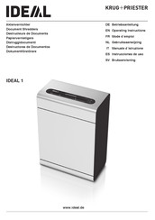 KRUG+PRIESTER IDEAL 1 Operating Instructions Manual