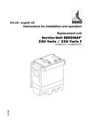 Beko BEKOMAT 32U Vario Instructions For Installation And Operation Manual