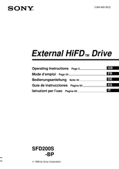 Sony SFD200S-BP Operating Instructions Manual
