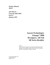 Lucent Technologies Lineage 2000 SR Series Product Manual