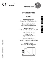 IFM Electronic TUV NORD Efector 110 GM701S Operating Instructions Manual