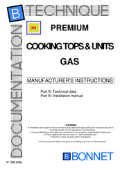 Bonnet B-B9P.CF.FV10.FE Manufacturer's Instructions
