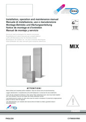 TEXA pavarini MIX50CX0A Installation, Operation And Maintenance Manual