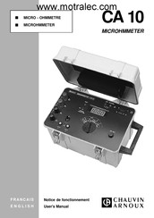 Chauvin Arnoux CA 10 User Manual