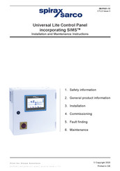Spirax Sarco Universal Lite Control Panel Installation And Maintenance Instructions Manual