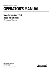 New Holland Workmaster 25 Tier 4B Operator's Manual