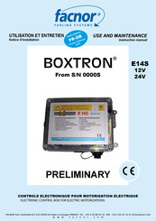 Facnor BOXTRON Use And Maintenance