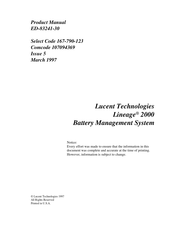 Lucent Technologies LINEAGE 2000 CP5 Product Manual