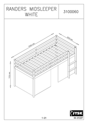 Jysk Randers Midsleeper White 3100060 Manual