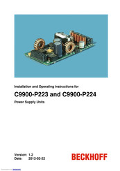 Beckhoff C9900-P224 Installation And Operating Instructions Manual