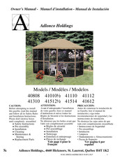 Adlonco Holdings 41512 1/2 Owner's Manual