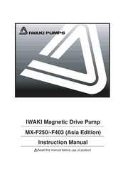 IWAKI PUMPS MX-F250 Instruction Manual