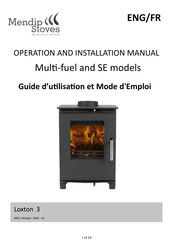 Mendip Stoves Loxton 3 Operation And Installation Manual