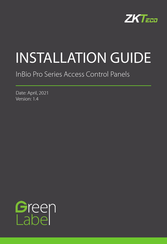 ZKTeco InBio Pro Series Installation Manual