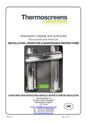 Thermoscreens D2500V Installation, Operation & Maintenance Instructions Manual