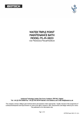 Isotech ITL-M-18233 User Maintenance Manual/Handbook