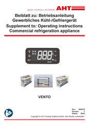 AHT VENTO GREEN Supplement To Operating Instructions