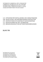 Dake SL913 TW Installation, Use And Maintenance Instruction