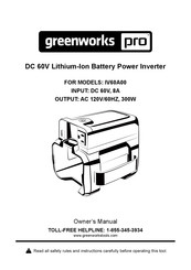 GreenWorks Pro IV60A00 Owner's Manual