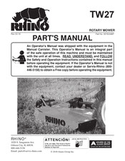 RHINO TW27 Parts Manual
