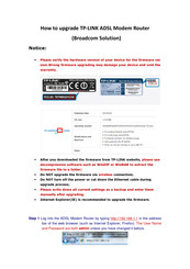 Tp-Link TD-8810 V5 How To Upgrade