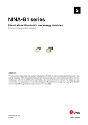 Ublox NINA-B1 Series System Integration Manual