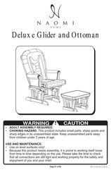 Naomi Home Deluxe Glider and Ottoman Quick Start Manual