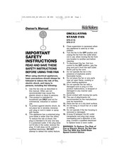 Duracraft DFS-211N Owner's Manual