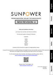 Maxeon SUNPOWER SPR-MAX5 Series Safety And Installation Instructions Manual
