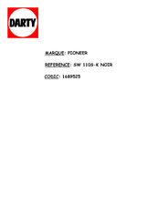 Pioneer S-W110S-K Operating Instructions Manual