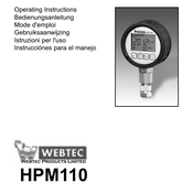 WEBTEC HPM110 Operating Instructions Manual