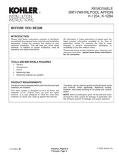 Kohler K-1284 Installation Instructions Manual