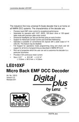 Lenz DIGITAL plus LE010XF Manual