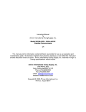Amron 2820A-4003E Instruction Manual